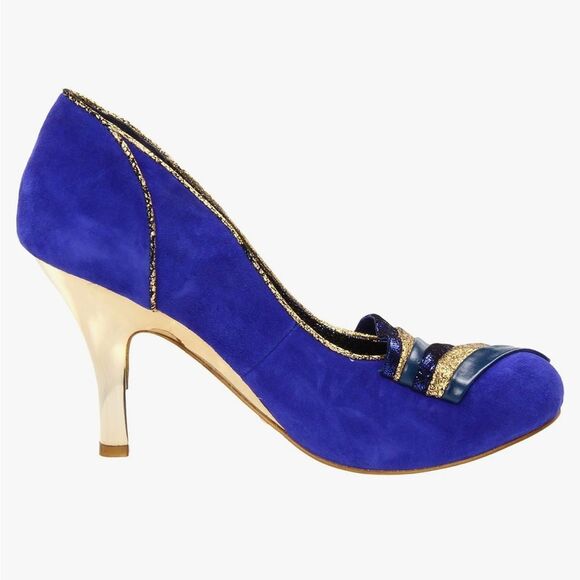 Irregular Choice Women's Royal Marriage Blue and Gold Heels US 7 / 38 - Picture 3 of 16